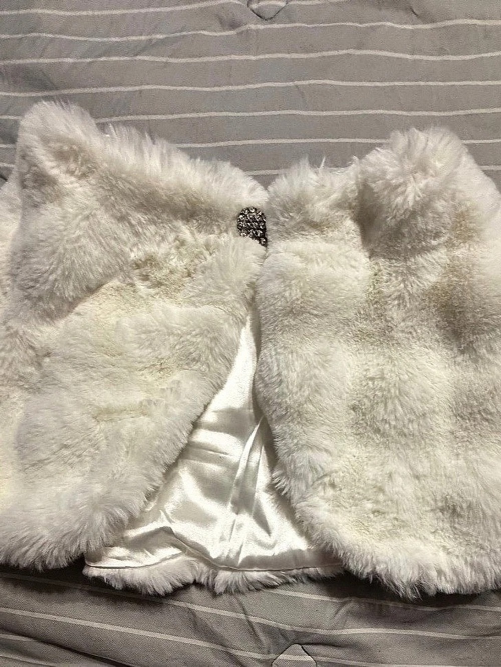White Faux Fur Vest Like New